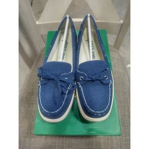 Eastland Sunset Womens Navy Canvas Boat Shoes Loafers 2438-36M Size 8.5 Medium